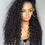 Thumbnail: Soft Glueless 180Density 26Inch Long Natural Black Kinky Curly Lace Front Wig F
