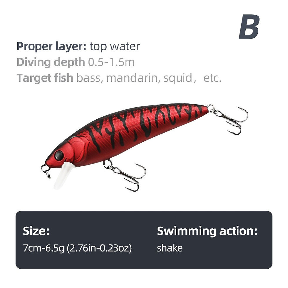 Thumbnail: HANDING Floating Minnow Fishing Lure Topwater Fishing Bait 3D Eyes 7cm/6.5g 7.5