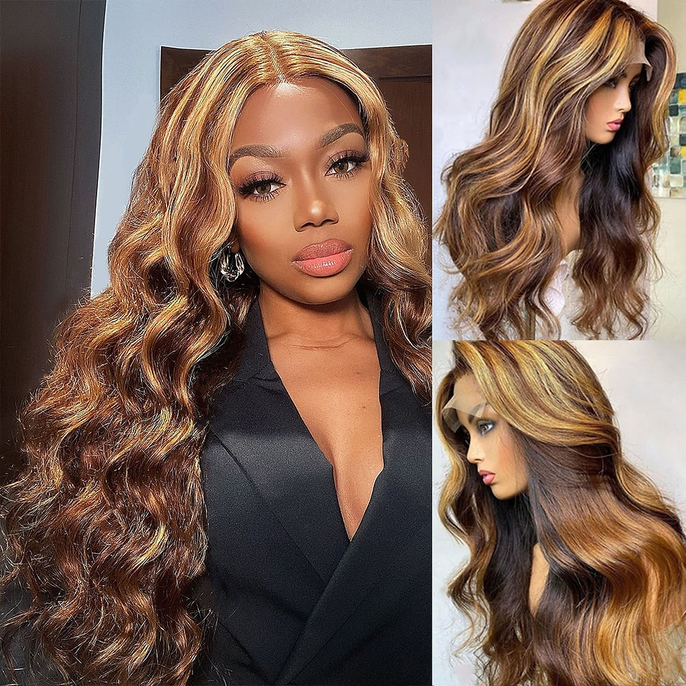 Thumbnail: 30 Inch Highlight Wig Human Hair Body Wave Lace Front Wigs For Women 13x1 T Par