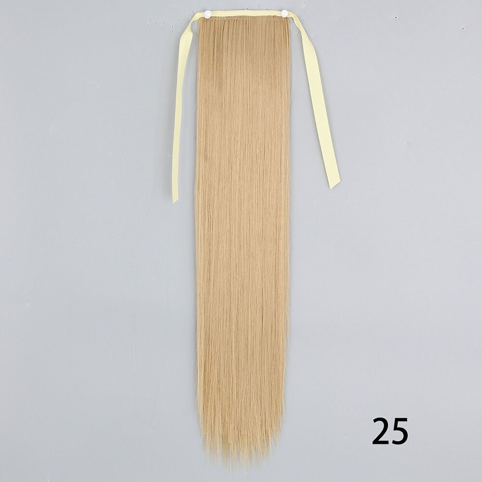 Thumbnail: XINRAN Synthetic Long Straight Ponytail Clip In Hair Extensions Wrap Around Pon
