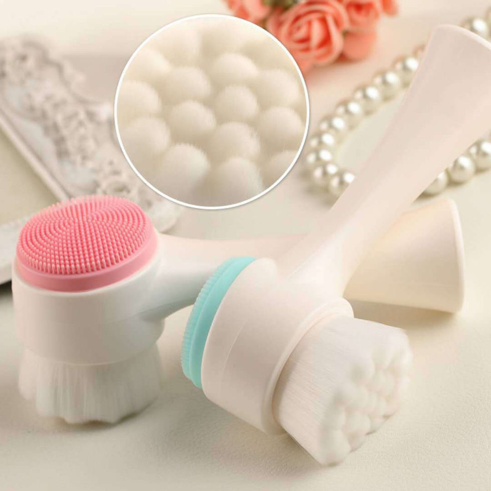 Thumbnail: Silica Gel Facial Brush Double Sided Facial Cleanser Blackhead Removing Product