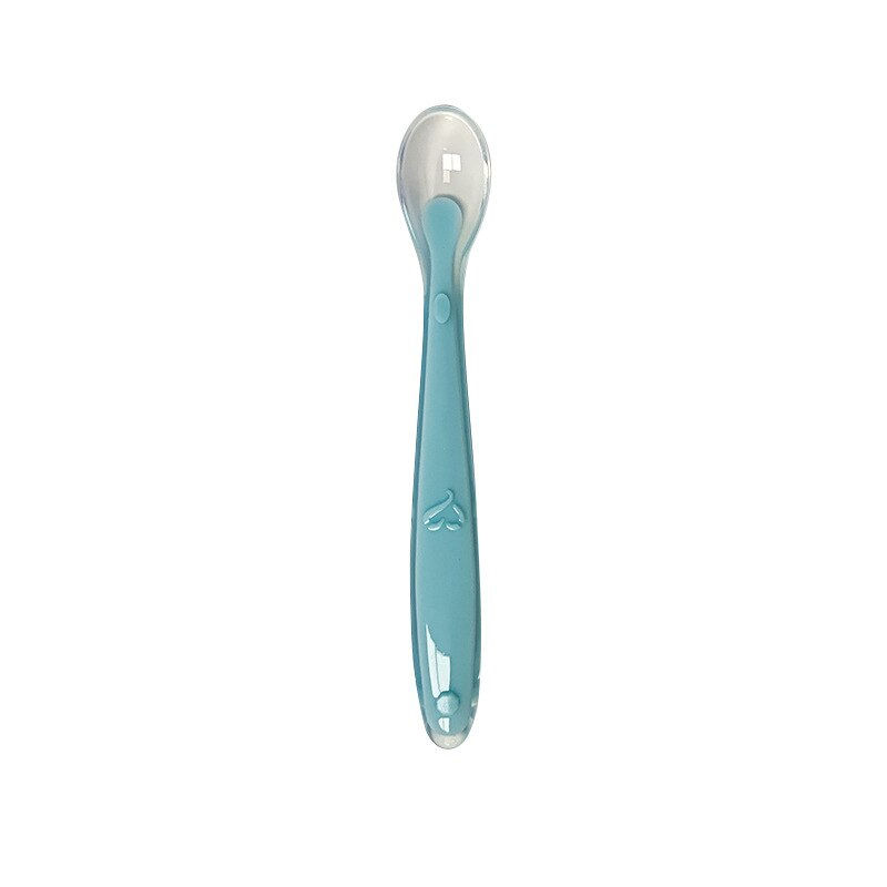 Thumbnail: 1 PC Baby Soft Silicone Spoon Cute Bear Printed Infant Temperature Sensing Spoo