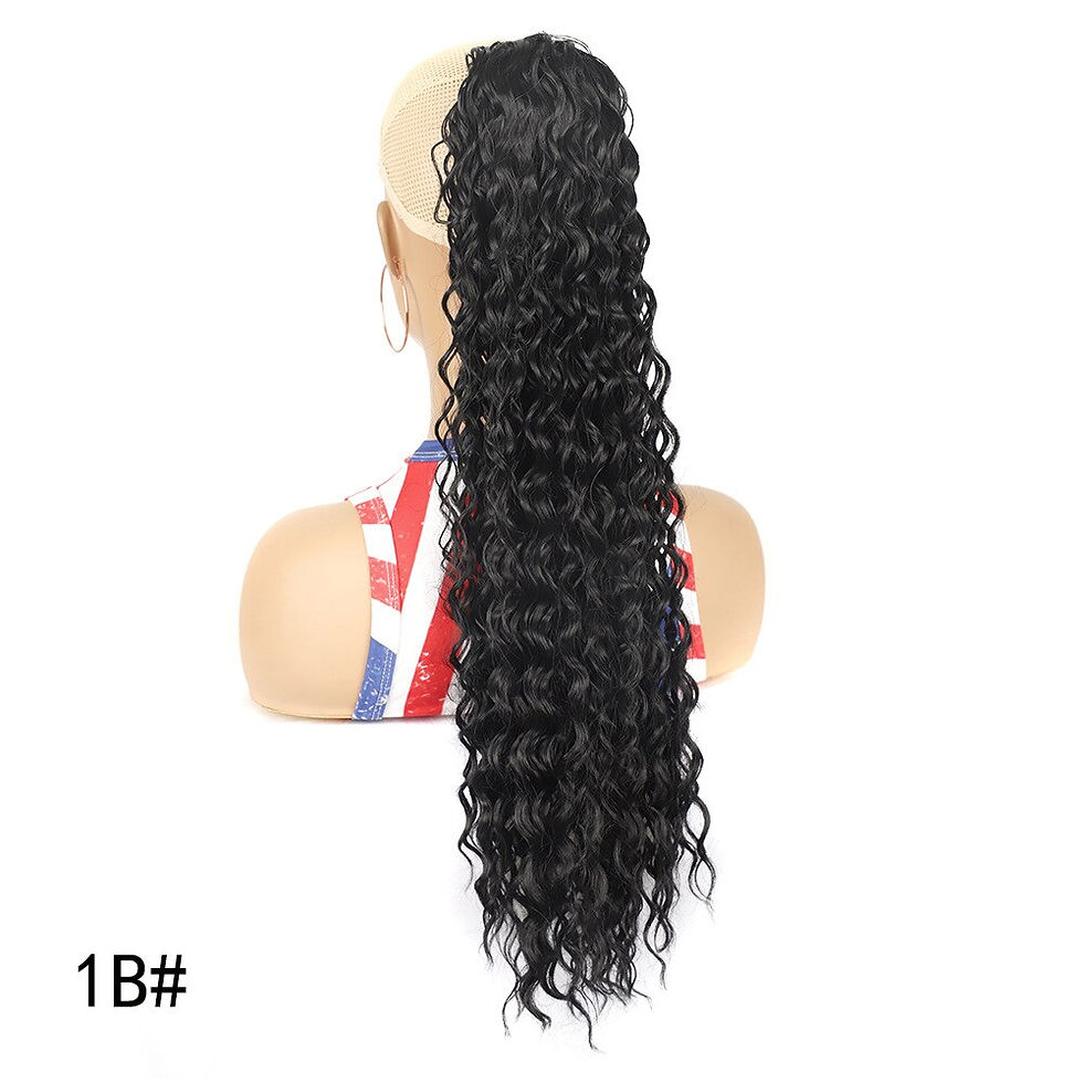 Thumbnail: 26Inch Curly Ponytail Extension For Black Women Drawstring Ponytail Hair Extens