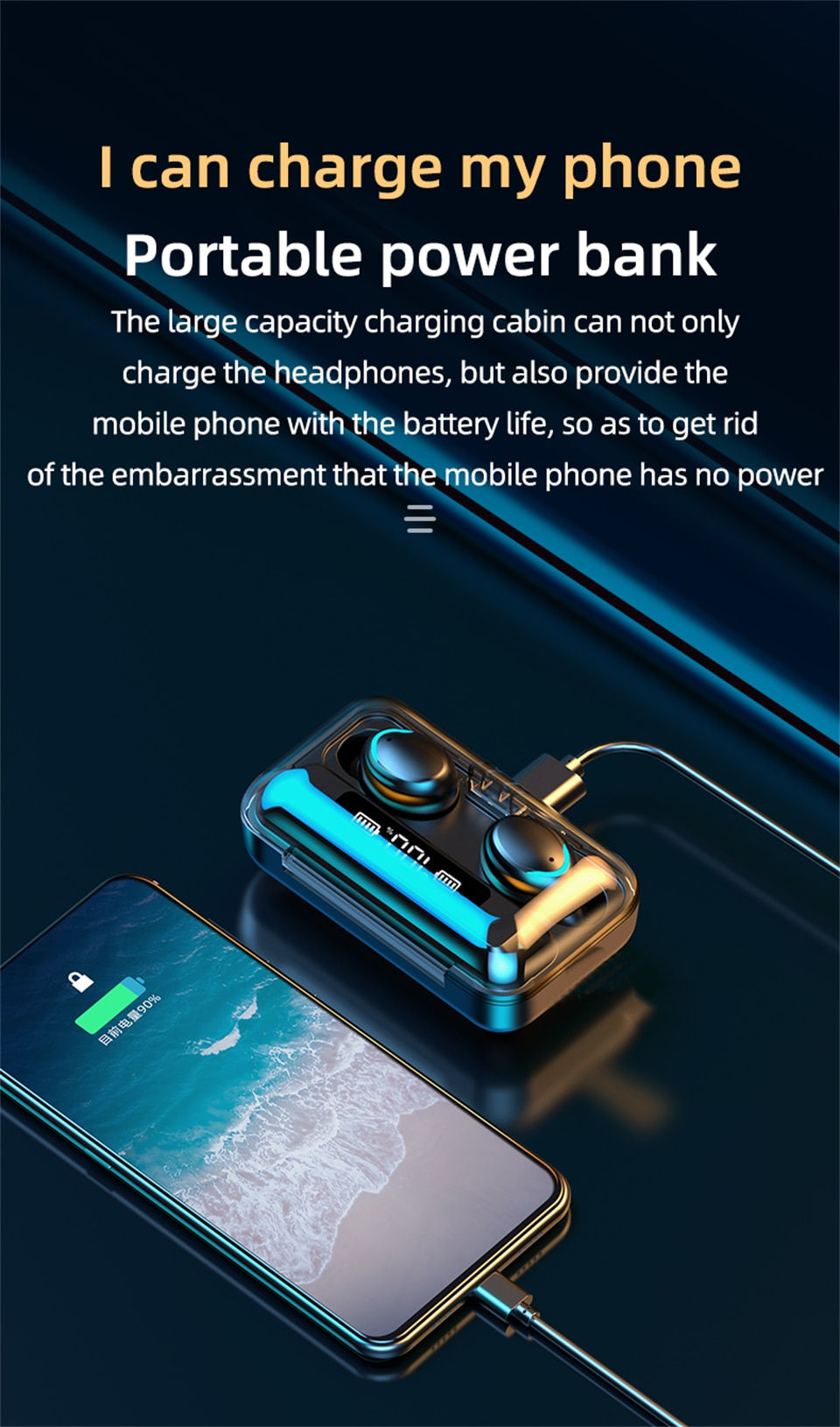 Thumbnail: New Wireless TWS Bluetooth Earphone with LED Display Touch Noise Canceling Earb