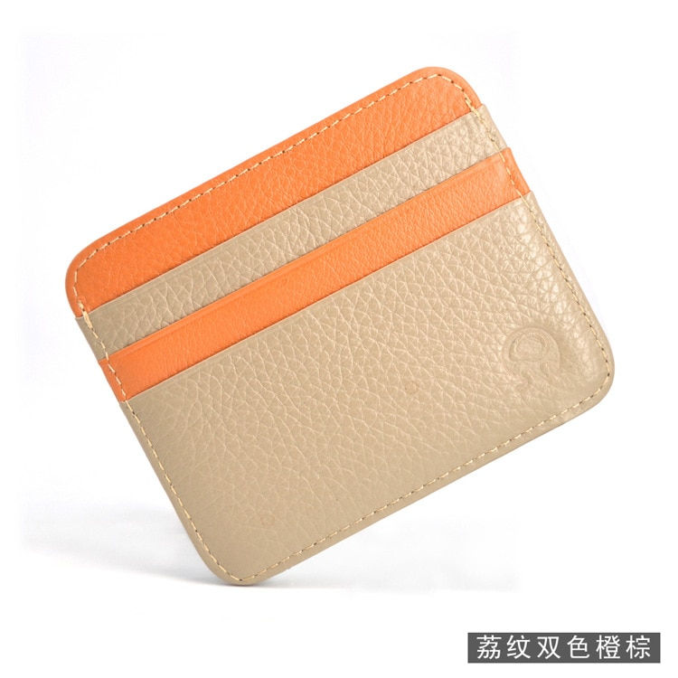 Thumbnail: Retro First Layer Genuine Leather Card Bag with 7 Card Slot Super Thin 100% Rea