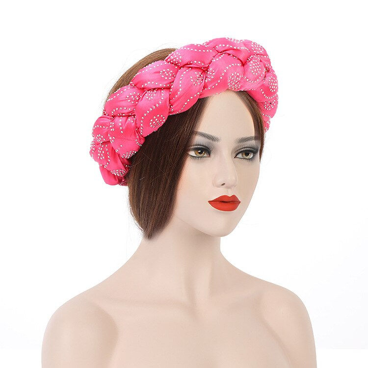 Thumbnail: 2022 Latest Exaggerated big satin twist braid Handmade African Cap Nigerian Wed