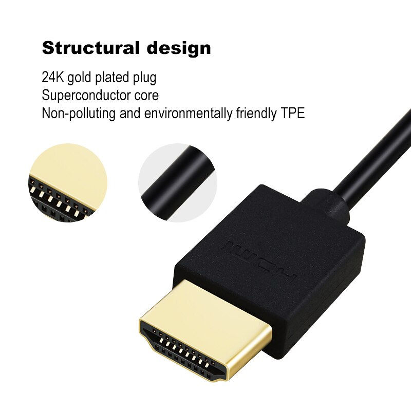 Thumbnail: Shuliancable HDMI cable High Speed Gold Plated video cables 4k 1080P 3D for HDT
