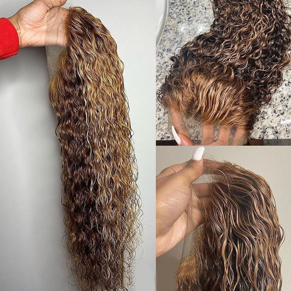 Thumbnail: Curly Highlight Wig Human Hair 13x4 13x6 Hd Lace Frontal Wig Glueless 30 40 Inc