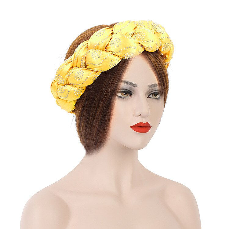 Thumbnail: 2022 Latest Exaggerated big satin twist braid Handmade African Cap Nigerian Wed