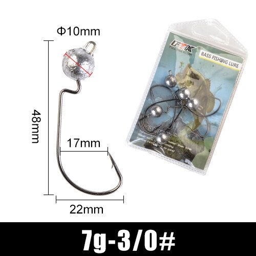 Thumbnail: FTK Fishing Lure Hook High Carbon Steel Sharp Fishhooks With Big Head 3.5/5/7/1
