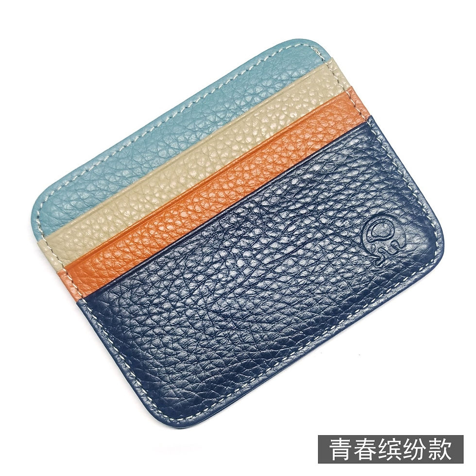 Thumbnail: Retro First Layer Genuine Leather Card Bag with 7 Card Slot Super Thin 100% Rea