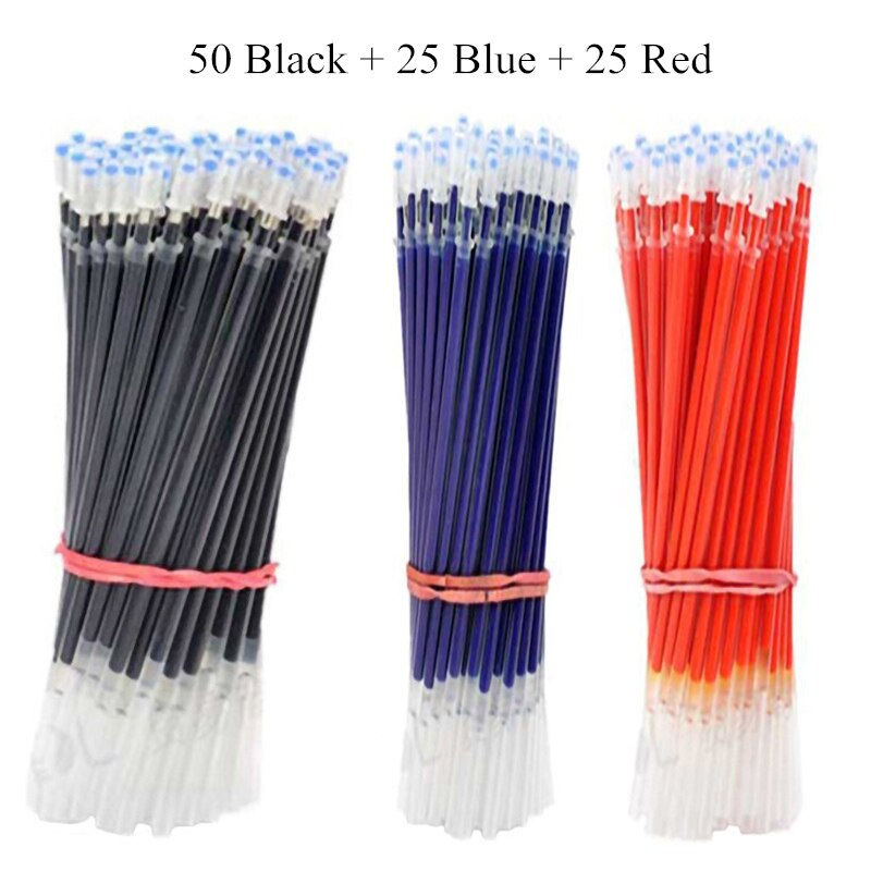 Thumbnail: 3 Gel Pens + 50 Refills Set 0.38mm Black Blue Red Ink Bulk Pens Thin Tip Journa