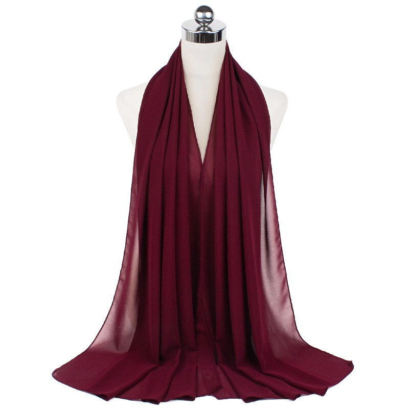 Thumbnail: New Premium Plain Chiffon Scarf Muslim Hijab Instant Shawl Soft Ball Bubble Chi