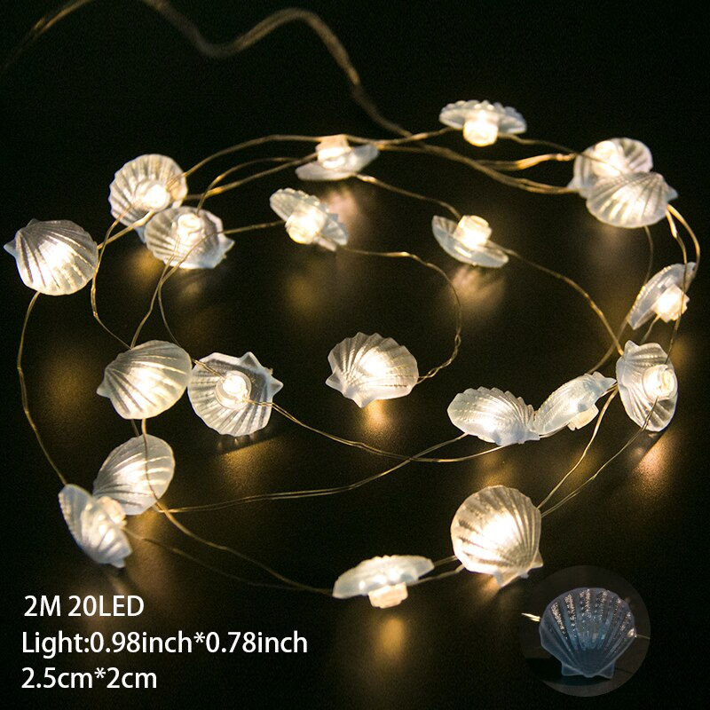 Миниатюра: 2m 20LED Starfish String Lights Under the Sea Party LED Fairy Light Mermaid Bir