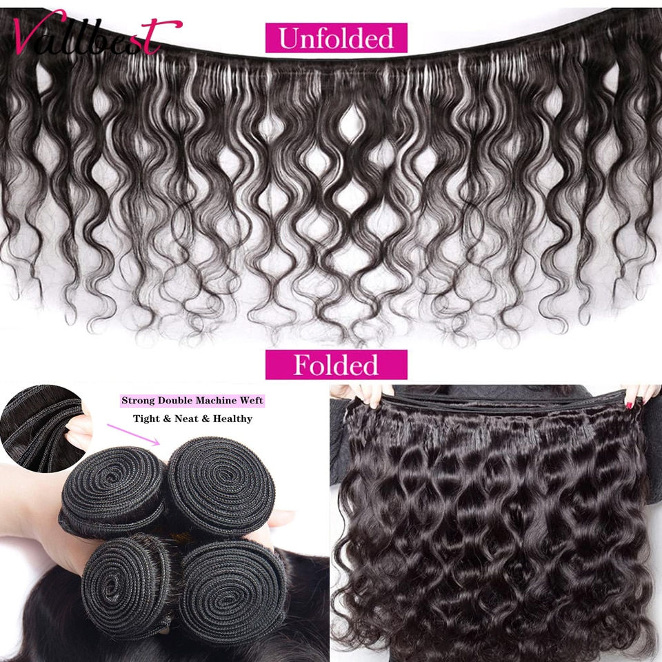 Thumbnail: Vallbest Peruvian Body Wave Bundles Remy Human Hair Extensions Natural Color Ma