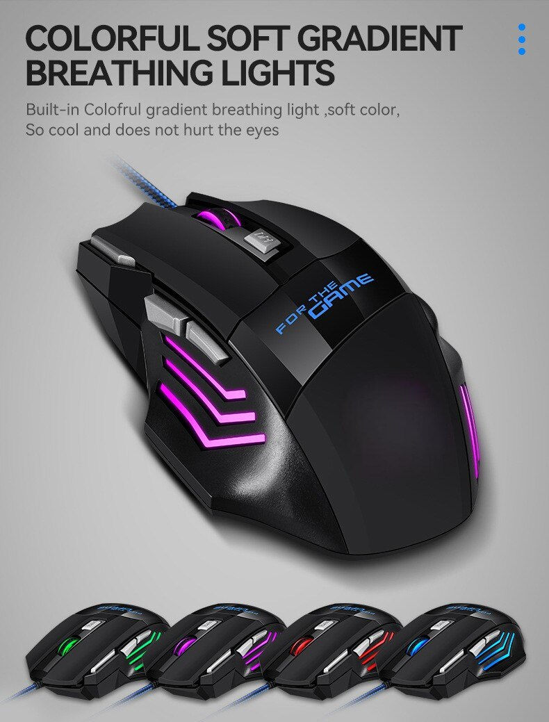 Thumbnail: New Hyperspeed USB Gaming Mouse RGB Backlit Ergonomic Game Mice 7D Esports Wire