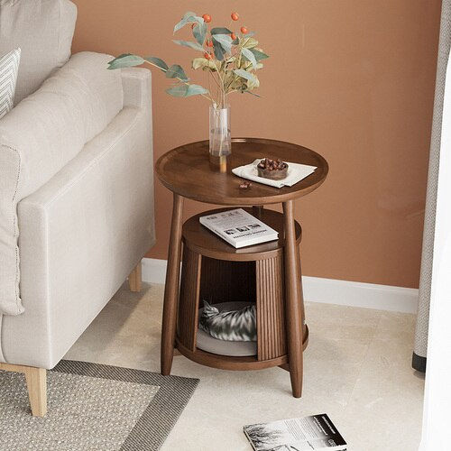 Thumbnail: Nordic Solid Wood Small Coffee Tables Designer Organizer Minimalist Side Table 