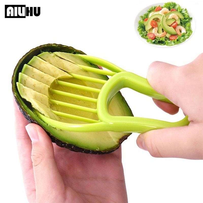 Thumbnail: 3 In 1 Avocado Slicer Shea Corer Butter Fruit Peeler Cutter Pulp Separator Plas