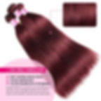 Thumbnail: Vallbest 99j 3/4Bundles With 4x4 Closure Brazilian Hair Straight Human Hair Bun