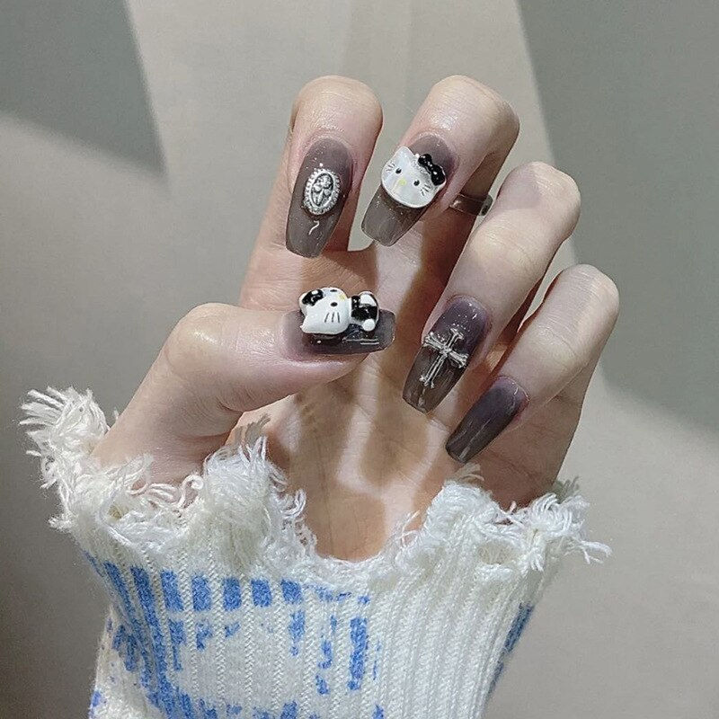 Thumbnail: Y2k False Nails Sanrio Kuromi Hello Kitty Melody Kawaii DIY Anime Accessories H