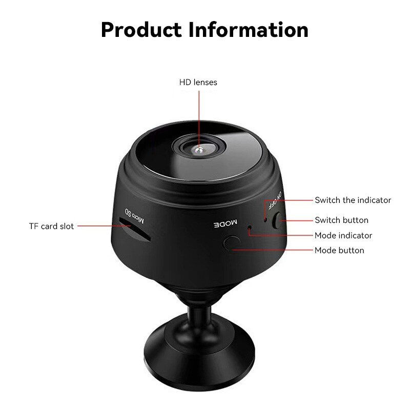 Thumbnail: A9 WiFi Mini Camera HD 1080p Wireless Video Recorder Voice Recorder Security Mo