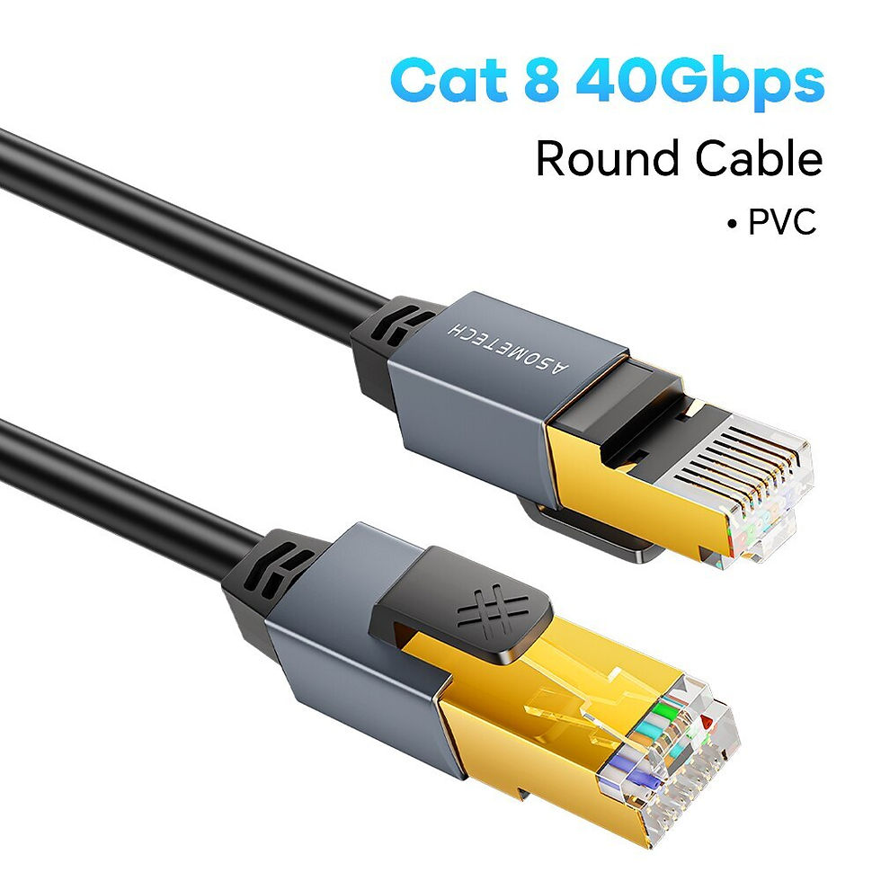 Thumbnail: ASOMETECH Cat 8 Ethernet Cable Round / Flat High Speed Ethernet Cable 40Gbps 20