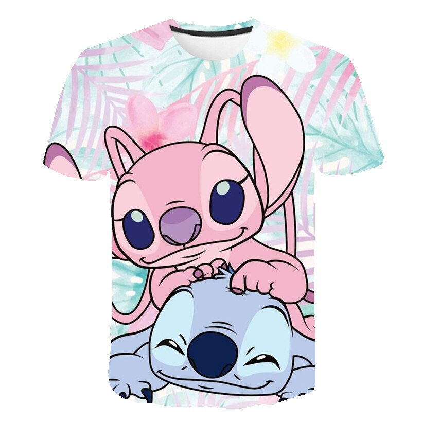 Thumbnail: 2023 Summer Boys Girls Stitch T Shirts Cartoon Baby T-shirts Short Sleeves Prin