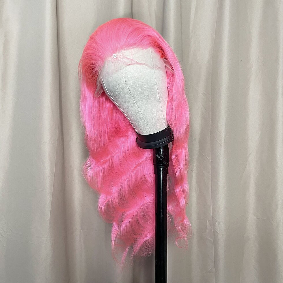 Thumbnail: Pink Transparent 13x6 13x4 Lace Front Wig Body Wave 250 Density Remy Human Hair