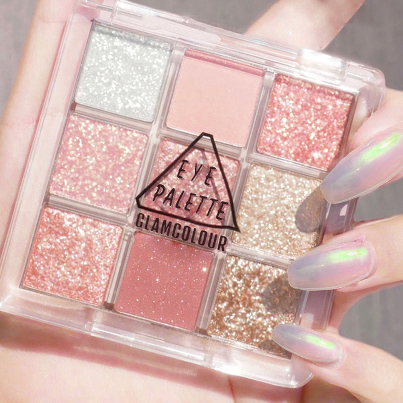 Thumbnail: 9 Color Make Up Palette Matte Shimmer Glitter Eye Shadow Beauty Cosmetics Tools