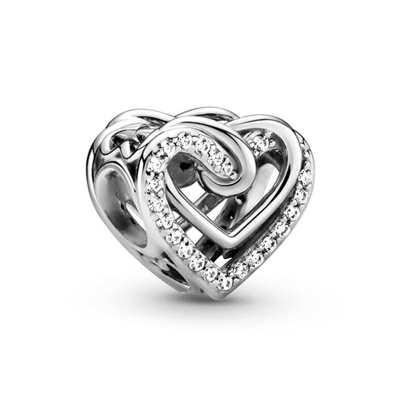 Thumbnail: 2Pcs New Hot Sale Silver Color Feather Star Hollow Heart Star Beads Fit Origina