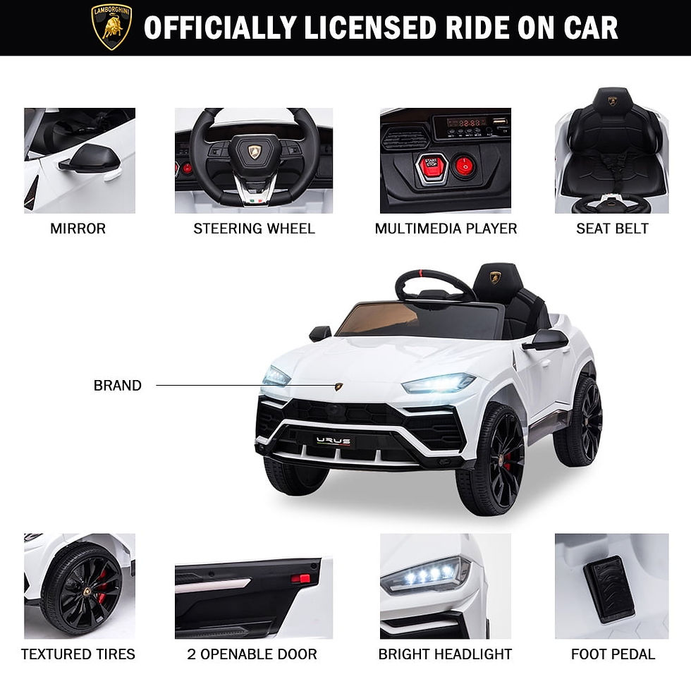 Thumbnail: Lamborghini 12 V Powered Ride on Cars, Remote Control, Battery Powered, White
