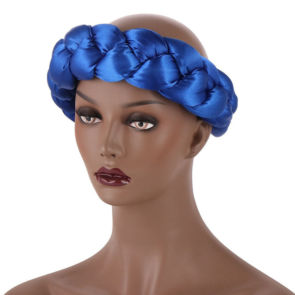 Thumbnail: 2022 Latest Exaggerated big satin twist braid Handmade African Cap Nigerian Wed