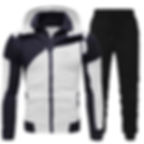 Thumbnail: Men Tracksuits Set Spring Autumn Long Sleeve Hoodie Zipper Jogging Trouser Patc