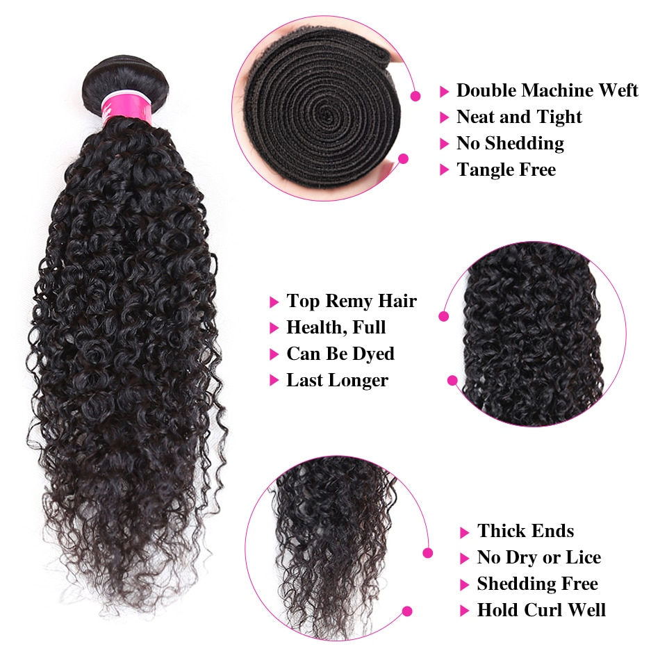 Kinky Natural Hair Bundles Brazilian 8a Curly Hair Bundles 100% Remy Human Hair