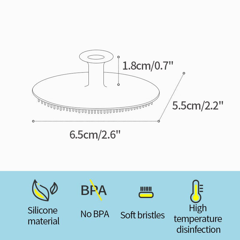 Thumbnail: Silicone Shampoo Brush for Baby Infant Bathing Soft Silicone Kids Children Show