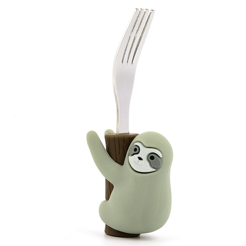 Thumbnail: Lofca Panda Baby Silicone Spoons Sloth Fork Silicone Feeding Food Learn To Eat 
