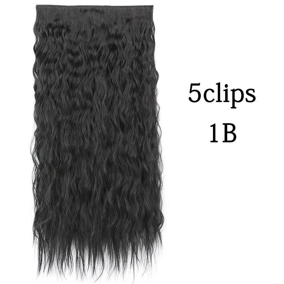 Thumbnail: Synthetic 5 Clip In Hair Extension Natural Blonde Brown Long Wavy Hairstyle Hea