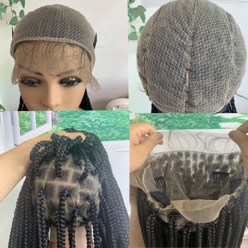 Thumbnail: Natural 36 Inches Full Lace Braided Wigs for Women HD Lace Frontal Wigs with Ba