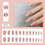 Thumbnail: 24Pcs/Box Charming Pink Flame Short Ballet Wearable Fake Nails press on Square 