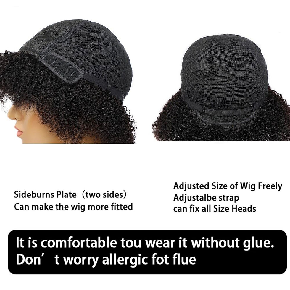 Thumbnail: Mongolian Afro Kinky Curly Human Hair Wigs Short Pixie Curl 150% Density Hair R