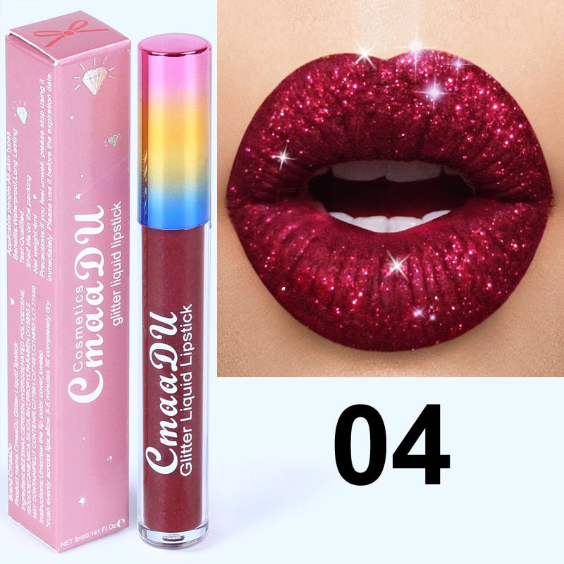 Thumbnail: 18 Color Matte To Shiny Glitter Liquid Lipstick Shiny Lip Gloss Diamond Waterpr