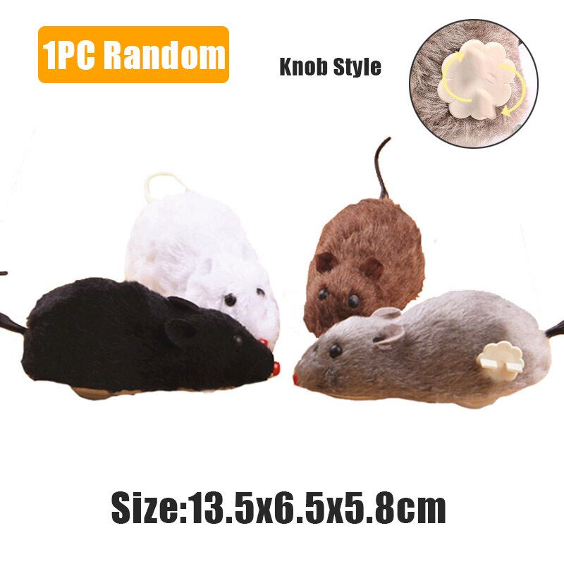 Thumbnail: Creative Cat Toy Clockwork Spring Power Plush Mouse Toy Motion Rat Cat Dog Play