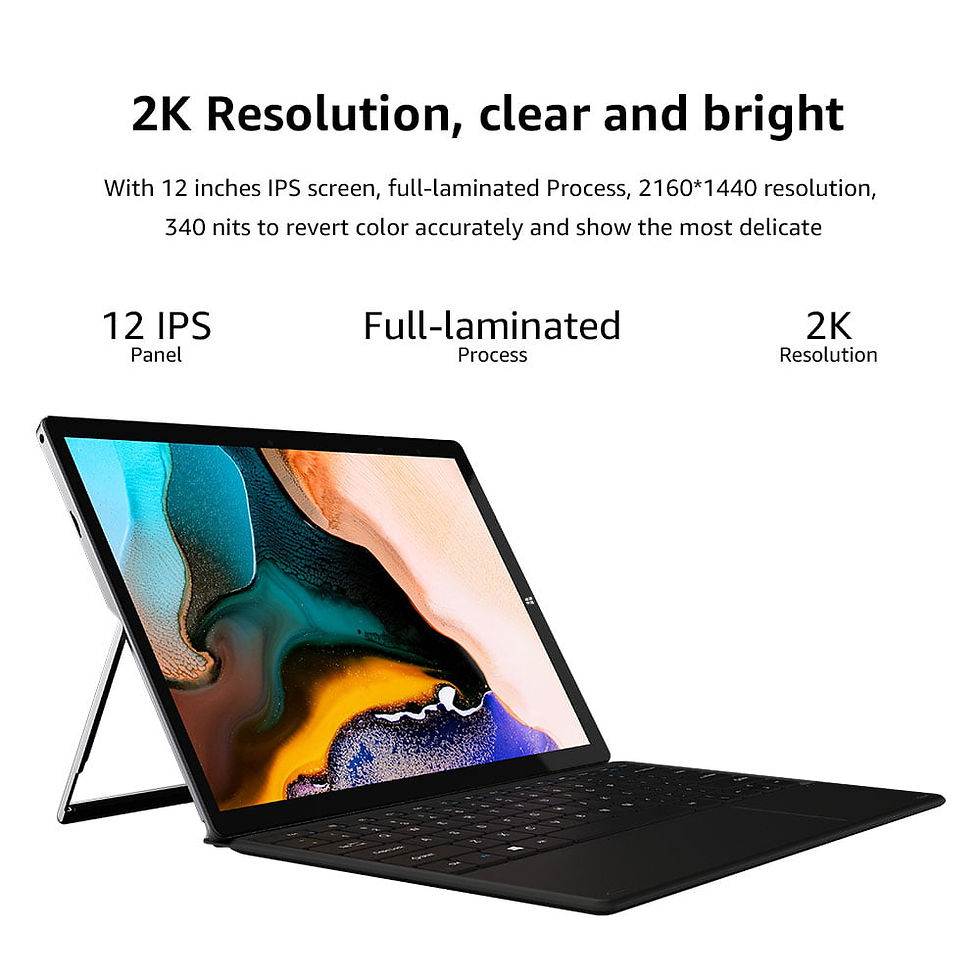Thumbnail: CHUWI UBook X 12" Gaming Tablet+KeyBoard,256G SSD 8G ROM,Windows 11,intel Core 