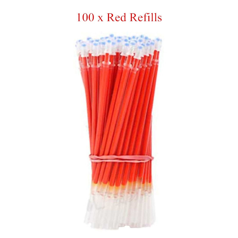 Thumbnail: 3 Gel Pens + 50 Refills Set 0.38mm Black Blue Red Ink Bulk Pens Thin Tip Journa