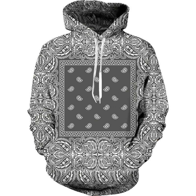 Thumbnail: Colorful Paisley Graphic Men/Women Tracksuit Set Cashew Floral Print Hoodie/Pan
