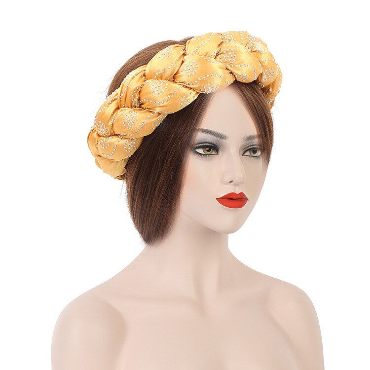 Thumbnail: 2022 Latest Exaggerated big satin twist braid Handmade African Cap Nigerian Wed