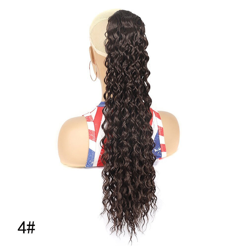 Thumbnail: 26Inch Curly Ponytail Extension For Black Women Drawstring Ponytail Hair Extens