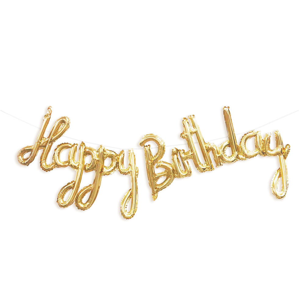 Thumbnail: Way To Celebrate! Air Filled Happy Birthday Foil Balloon Banner, Gold