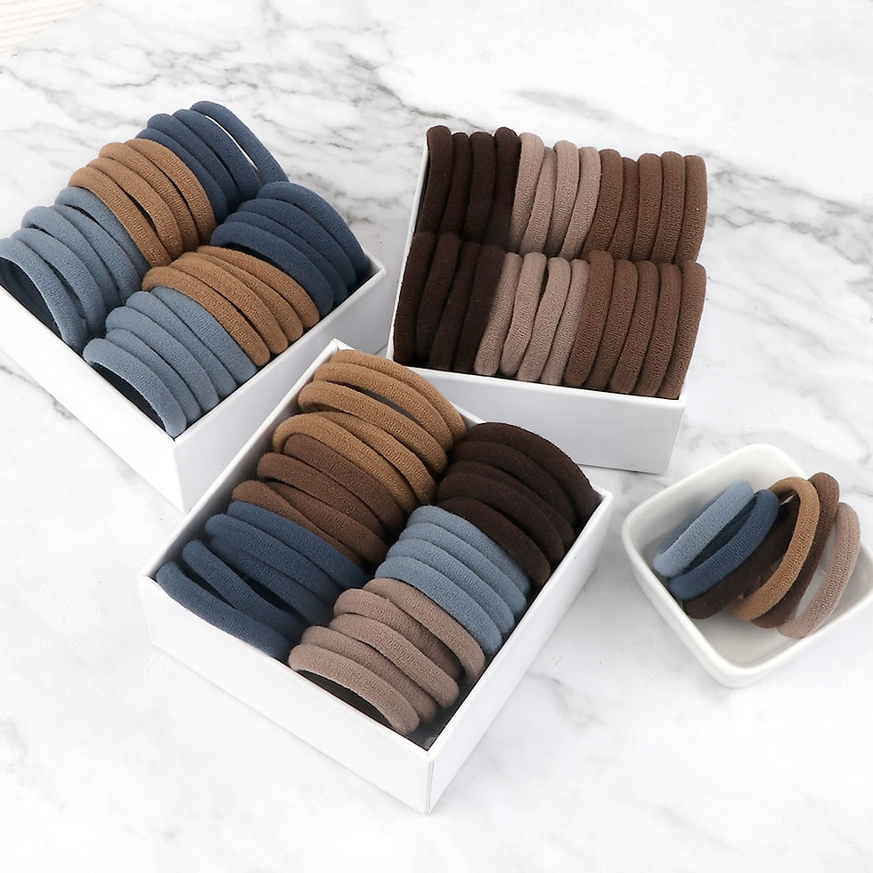 Thumbnail: 20-100 Pcs Black Gray Large Hair Bands for Women Seamless Ponytail Fashion Pure