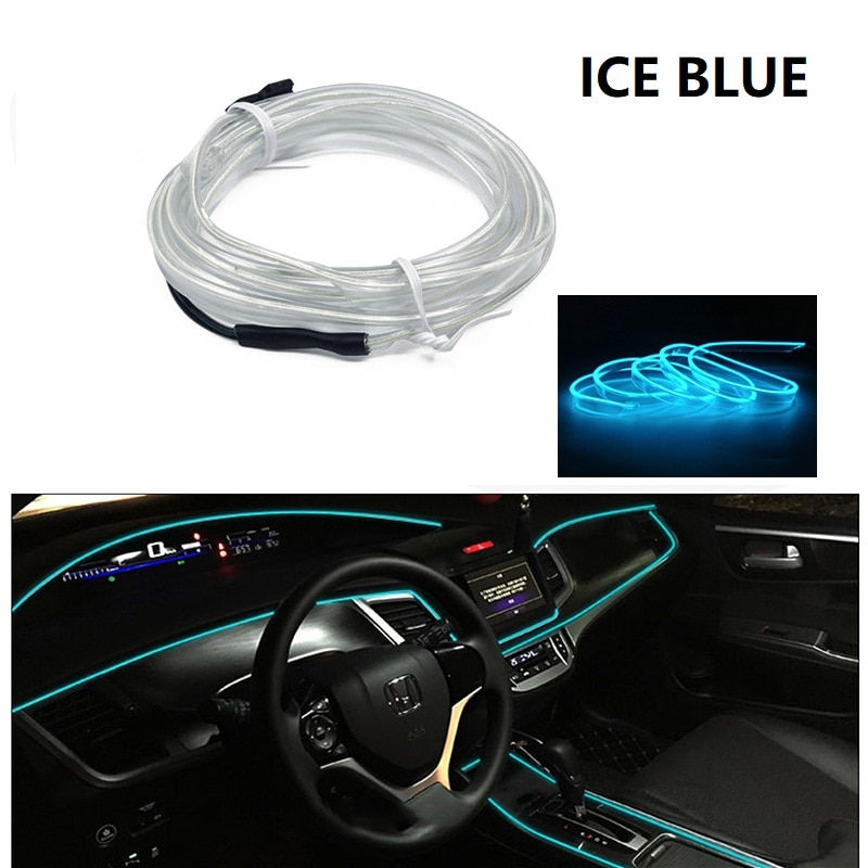 Thumbnail: 1M/3M/5M Car Interior Led Decorative Lamp EL Wiring Neon Strip For Auto DIY Fle